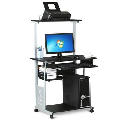 Schreibtisch Computertisch Bürotisch mit Druckerregal & Tastaturablage Laptop-Tisch