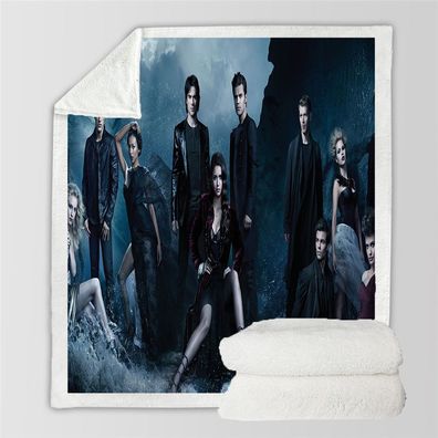 3D The Vampire Diaries Blanket Elena Stefan Doppelschicht Decke Sofa Quilt 130x150cm