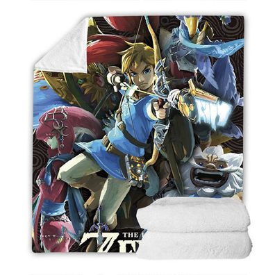 The Legend of Zelda Fleece Blanket Link Zelda Mipha Revali Warm Decke Sofa Quilt