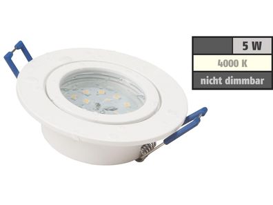 LED-Einbauleuchte McShine ''Flatty'' Ø83mm, 5W, 400lm, neutralweiß, IP44