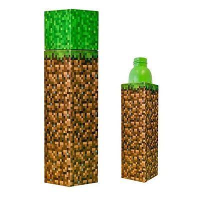 Minecraft Trinkflasche in Form des Würfels aus dem Spiel Erde Grass