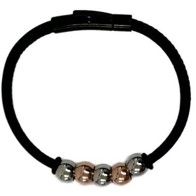 CEM ST8-065 Leder Armband Damen Edelstahl 19,5cm