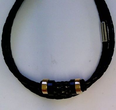 CEM ST9-152B 4-202970-001 Herren Armband Leder Edelstahl 21cm