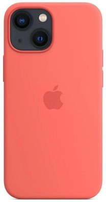 Apple MM1V3ZM/ A Magsafe Silikon Mikrofaser Cover Hülle, iPhone 13 Mini - Pink Pomelo