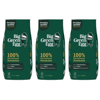2,87EUR/1kg 3 x Big Green Egg FCS zertifizierte Holzkohle 9 KG