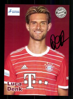 Luca Denk Autogrammkarte Bayern München Amateure 2022-23 Original Signiert