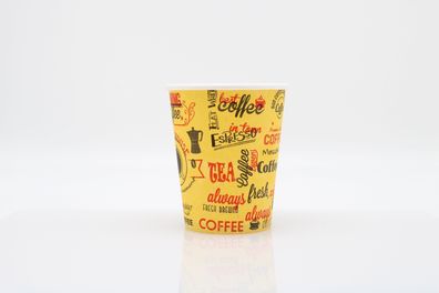 Kaffeebecher Morning Coffee Papierbecher PE beschichtet 8 oz / 200ml Gelb