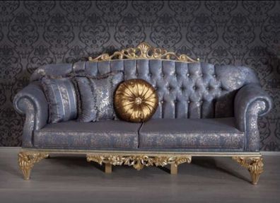 Sofa 3 Sitzer Couch Chesterfield Textil Polster Sofa Moderner Design Neu