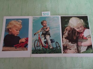 3 alte Postkarten AK obp Obpacher Erich Heinemann Heinz Müller Brunke Kinder Foto