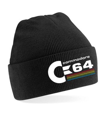 Blondie & Brownie Unisex Fun Mütze Beanie Commodore 64 Atari Konsole Gaming Nerd