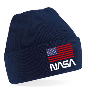 Blondie &Brownie Unisex Mütze Beanie NASA USA Astronaut Apollo Space Elon X Mars