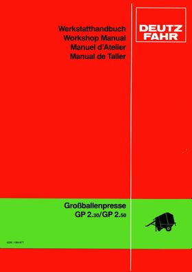Werkstatt - Handbuch Deutz Fahr Großballenpressen GP 2.30 und GP 2.50