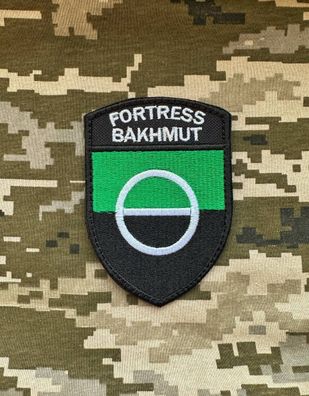 Patch "Festung Bakhmut" mit Klett ukrainische Armee Aufnäher Abzeichen Veteran BW ZSU