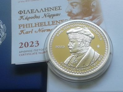 Original 10 euro 2023 PP Griechenland Karl Normann, Silber, nur 2000 Stück