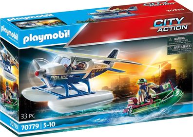 Playmobil City Action 70779 Polizei-Wasserflugzeug: Schmuggler-Verfolgung, Schwimm...