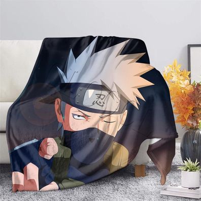 Naruto Kakashi Hatake Fleece Blanket Akatsuki Sasuke Warm Decke Sofa Quilt 130x150