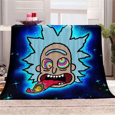 Rick and Morty 3D Flannel Fleece Blanket Jerry Beth Warm Decke Sofa Quilt 130x150cm