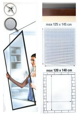 Aluminium Fliegengitter Fenster 120x140 Mückengitter Gitter Insektenschutzgitter