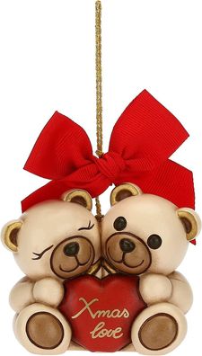 Thun Weihnachtsschmuck Teddypaar Xmas Love aus Keramik, maxi 7,4 x 5,2 x 6,6 cm h