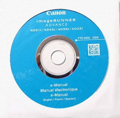 CANON imageRUNNER Advance 4051i 4045i 4035i 4025i e-Manual CD English French Spanish
