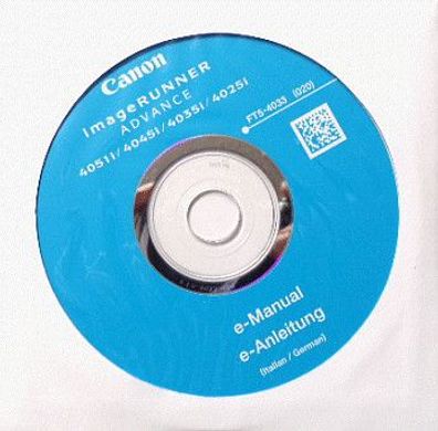 CANON imageRUNNER Advance 4051i 4045i 4035i 4025i e-Manual CD Italian German