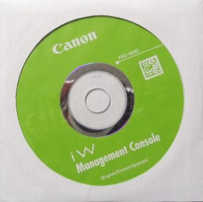 CANON iW Management Console Software CD-ROM English French Spanish FK2-9292
