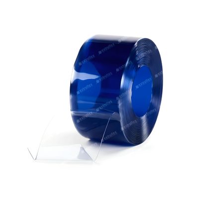 PVC Streifen Lamellen 200x2mm blau-transparent