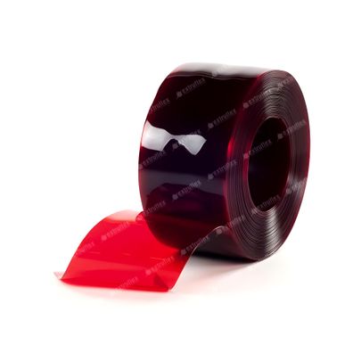 PVC Streifen Lamellen in Rot-Transparent 3x300mm