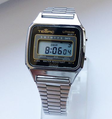 Schöne Tempic Digital Lithium Multifunktion Herren Vintage Armbanduhr
