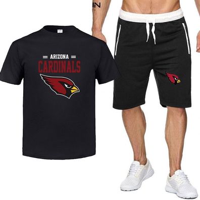 2er Set Sommer Herren Sportanzug Arizona Cardinals Fußball T-shirt Hose