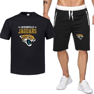 2er Set Sommer Herren Sportanzug Jacksonville Jaguars Fußball T-shirt Hose