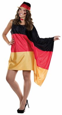 Kostüm Flaggenkleid Fahne Fan Kleid Deutschland Karneval Fasching Verkleidung
