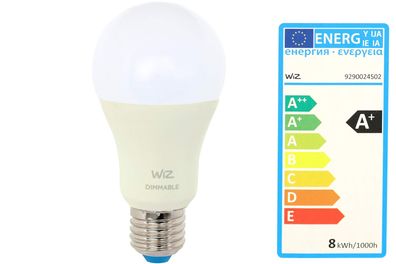 WiZ LED Energiespar Glühbirne E27 WiFi steuerbar 60W warmweiß