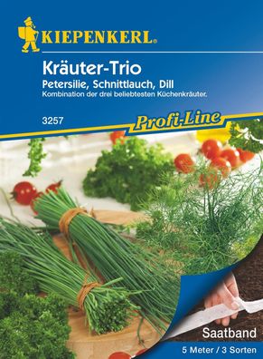 Kräuter-Trio Petersilie, Schnittlauch, Dill, Saatband 5mtr