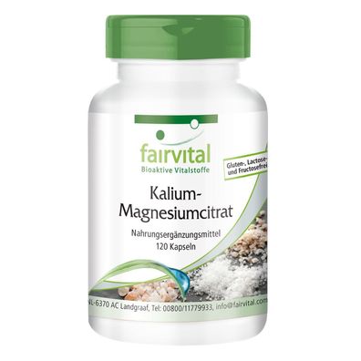 Kalium-Magnesiumcitrat - 120 Kapseln, vegan - fairvital