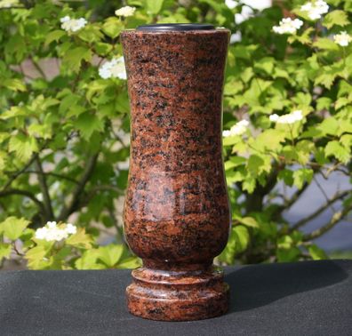 Vase Blumenvase Grabvase Gartenvase Granitvase aus Granit Vanga Grab-Schmuck Deko