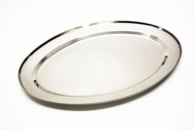 Servierplatte Edelstahl oval 50cm