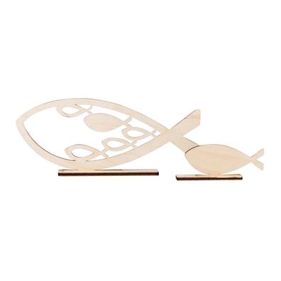 Holzmotive Fische zur Konfirmation Taufe Kommunion Deko Angel Geschenk 20x8,3cm,