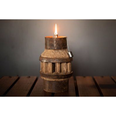 Radnabe Holz Upcycling Lampe aus Eiche Deko Lampe Industrie Wagenrad Außen Leuc