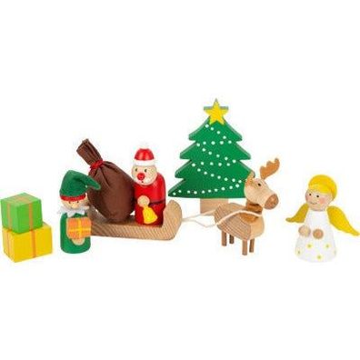 Spielset Weihnachten der Tiere Krippe Weihnachtskrippe Holz Spielzeug Kinder ab