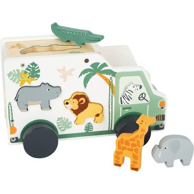 Holz Auto Bus Personalisiert mit Tieren Safari Holzspielzeug Kinderspielzeug Pas