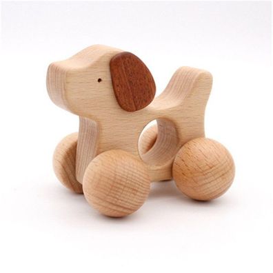 Holz Greifhund und Greifspielzeug aus Buchen Holz Baby Spielzeug Kleinkinder Sp