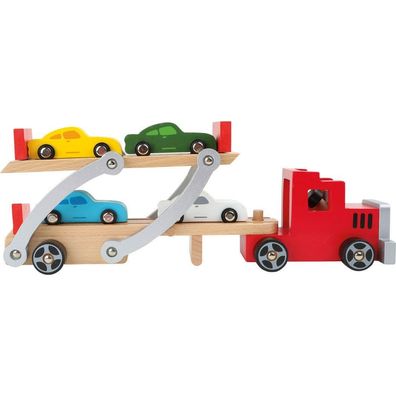 Holz LKW Spielzeug Truck Holzspielzeug LKW mit Autotransporter Bunte Farben. Ki