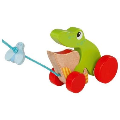 Nachzieh Frosch mit Fliege ab 12 Monaten Holz