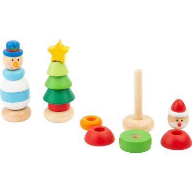 Spielzeug Stapel Weihnacht Holzspielzeug aus Holz Turm in Buntem Holz Weihnachts