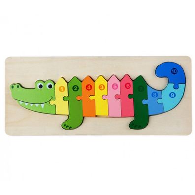 Holz Puzzle Krokodil Buntes Kinderspielzeug Puzzle Holzspielzeug