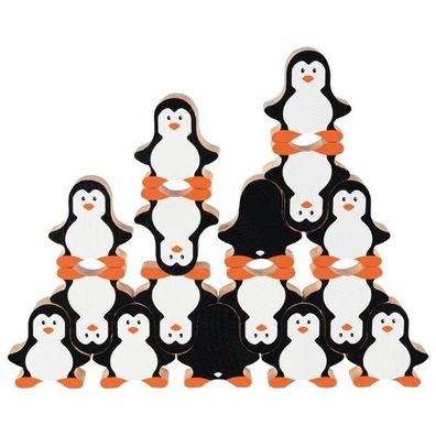 Stapelfiguren Pinguine Holzspielzeug Pinguin Kinderspielzeug ab 2 Jahren Motorik