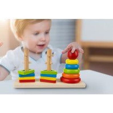 Holz Stapelspielzeug Kinderspielzeug ab 3Jahren Bausteine Puzzle