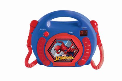 Spider-Man tragbarer CD-Player mit 2 Mikrofonen zum Mitsingen