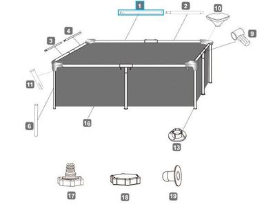Bestway® Ersatzteil Horizontale Poolstange A (weiß) für Steel Pro™ Pool 221 x 150 ...